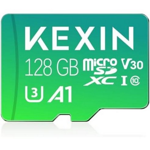 KEXIN 128GB Micro SD 카드 3팩 어댑터 포함 - 최대 90MB 4K V30 A1 C10 UHD 고속 microSDXC UHS-I 메모리 액션 카메라 드론 게임 스마, 6) 128GB - 하나의