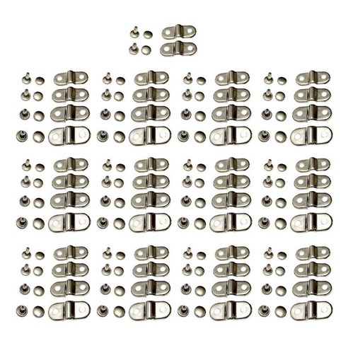 50Pcs 철 리벳 걸이 후크 플랫 버튼, 30x13mm, 은