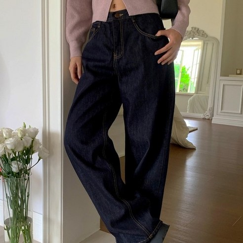 여자 엔지니어드진 논슬립 스티치 y2k 엑스라지 청바지