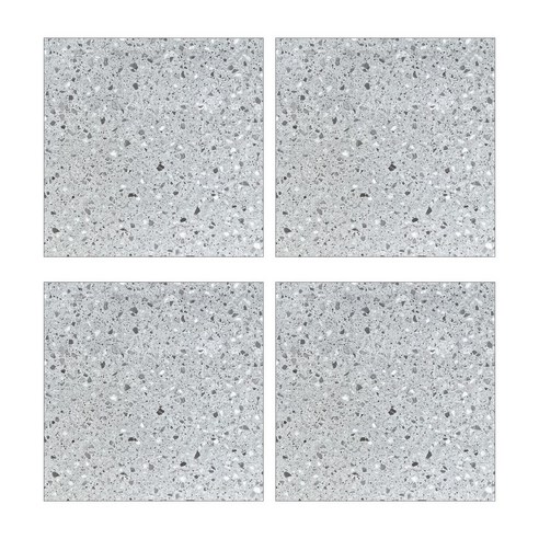 현관 바닥 붙이는 접착식 데코 타일 셀프 시공 60cm x 60cm 4장 1.5mm, 스톤 그레이, 4개