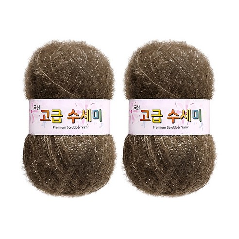 울클럽 별꽃수세미 만들기 DIY 고급수세미실 80g 2볼세트, 175카키브라운