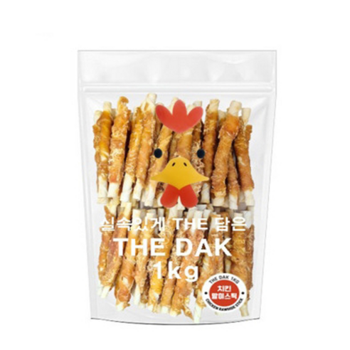 더닭 강아지 반려견 단백질 대용량 간식 1kg 과대포장 없는 순중량 간식, 치킨우유껌, 1개