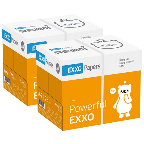 엑소 큐트베어 A4 복사용지(A4용지) 75g 2BOX(5000매), 상세페이지 참조