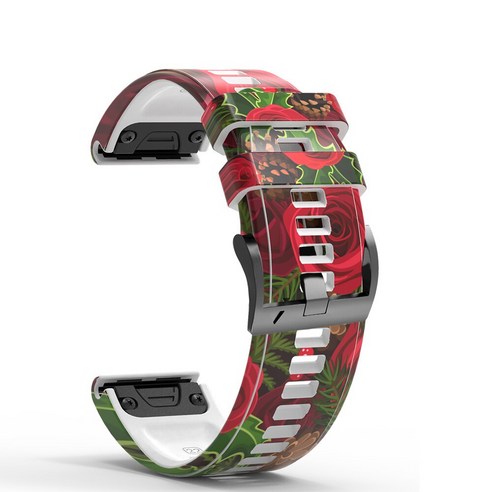 Garmin Tactix Delta D2 Bravo D2 Charlie D2 Delta PX 스트랩 가민 QUICKFIT 26mm 고무 프린트 위장 퀵 릴리스 손목 스트랩, #6, Quick Fit 26mm
