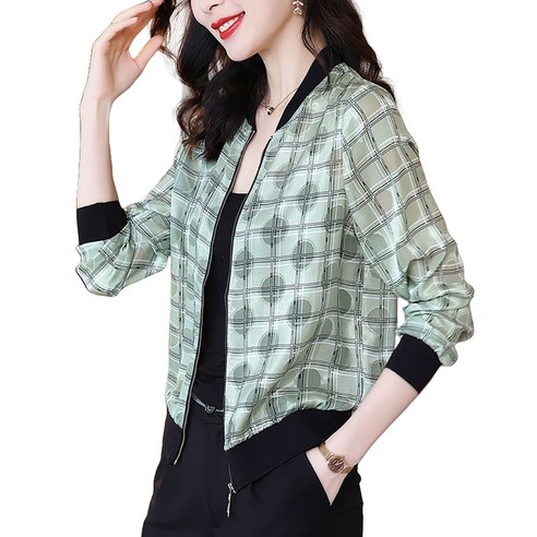 ROYALBELLE 여성 빅사이즈 체크무늬 쇼트핏 캐주얼 자외선 차단 긴팔 자켓 상의 Y060707 자컷 ROYALBELLE 여성 빅사이즈 체크무늬 쇼트핏 캐주얼 자외선 차단 긴팔 자켓 상의 Y060707 자컷