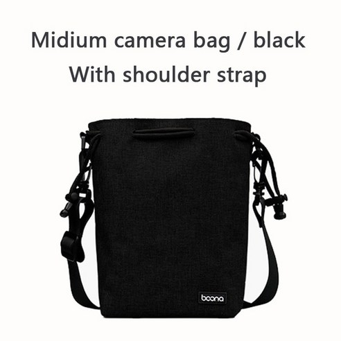 BOONA 카메라 가방 배낭 렌즈 Drawstring 파우치 양털 방수 DSLR 보호 Nikon Canon Sony Pentax, 14 Black with strap M 카메라쿠션칸막이