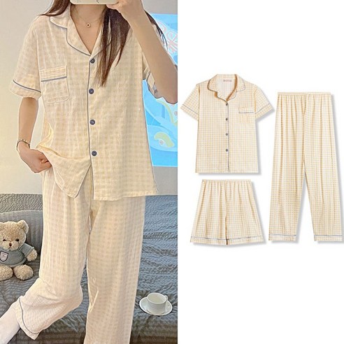 편안함과 스타일을 한번에! 사계절 활용 만점 파자마 세트 솔직 후기 반팔긴바지잠옷