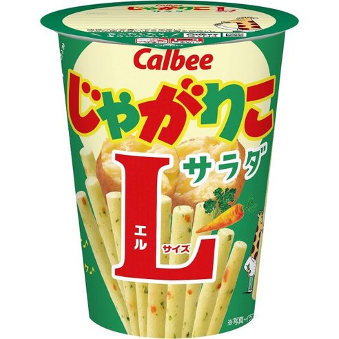 Calbee 가루비 자가리코 감자 스낵 샐러드 라지 사이즈 2.4oz(68g) 12팩, 12개, 68g