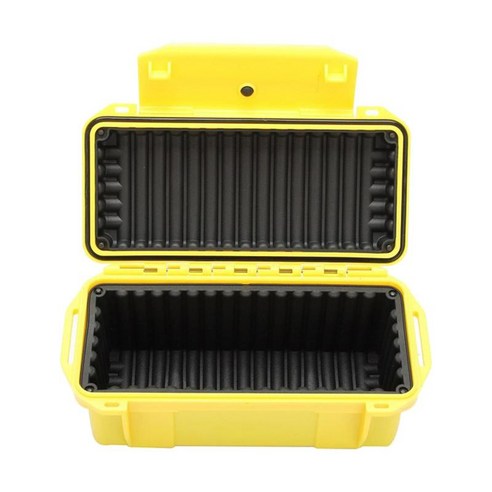충격 방지 밀폐형 안전 케이스 도구 상자 밀폐 방수 도구 상자 악기 케이스 사전 절단 폼 잠금 장치가있는, 200x98x82mm, 플라스틱, 노란색