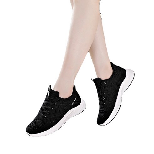 ANKRIC 댄스화 여성용 댄스 신발 소프트 스포츠 쿨링, 6618 블랙, 40
