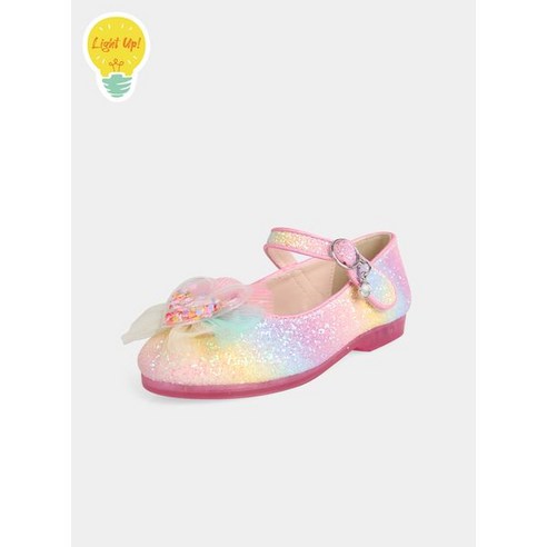 빛나는 레인보우 하트와 편안함을 선사하는 슈펜 여아용 레인보우 하트 라이팅 구두