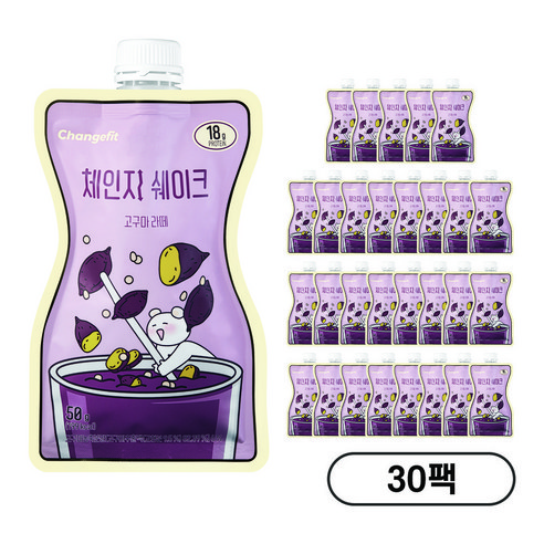 [체인지핏] 체인지 다이어트 고단백 쉐이크 고구마라떼맛, 50g, 30개