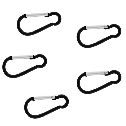 5 합금 Carabiner 캠프 스프링 스냅 클립 후크 키체인 열쇠 고리 야외 하이킹, 알루미늄 합금, 무작위 컬러