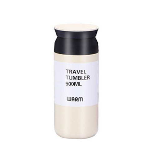 주부공식 진공 보온 보냉 스텐 텀블러, 아이보리, 500ml