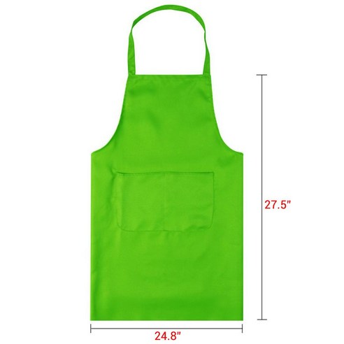 [XIG] 클래식 디자인 63x70cm 폴리에스터 작업용 앞치마 주방 앞치마 포켓 커플 앞치마 블랙 색상, green color 8