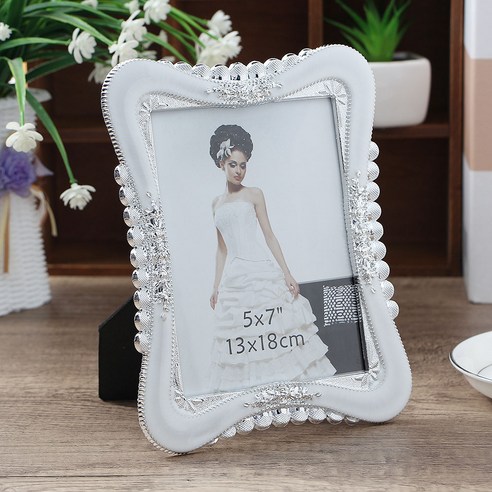 인테리어 탁상용 사진 포토 액자 유리 결혼 웨딩 스탠드 13x18cm 쥬얼리, 1개