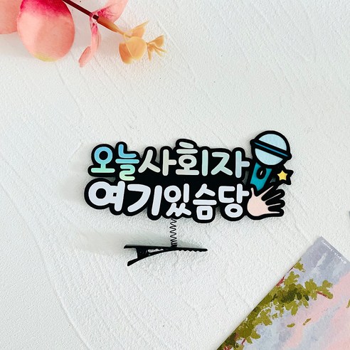 가방순이 신부매니저 사회자 축가 머리핀 결혼식 예식장 토퍼, 오늘사회자, 1개