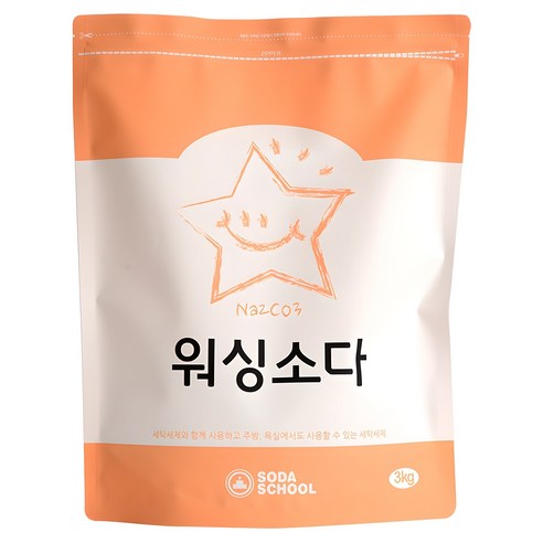 소다스쿨 워싱소다 분말세제 본품, 3kg, 1개