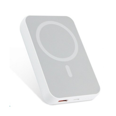 아이폰15 미니  PYHO 맥세이프 마그넷 무선 고속 충전 보조배터리 아이폰12/13/14 적용, 흰색, 10000mAh