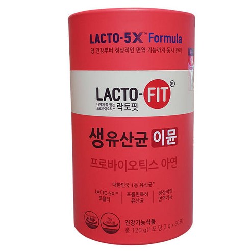 종근당 락토핏 생유산균 이뮨 프로바이오틱스 아연, 60개, 2g