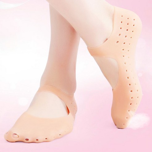 4켤레 세트 발 보호 보습 실리콘 양말 덧신 발꿈치 각질 굳은살 풋 케어 건조한 겨울 뒤꿈치 뒷꿈치 관리 남녀공용, R99767L(스킨 L, 1세트, 4개입