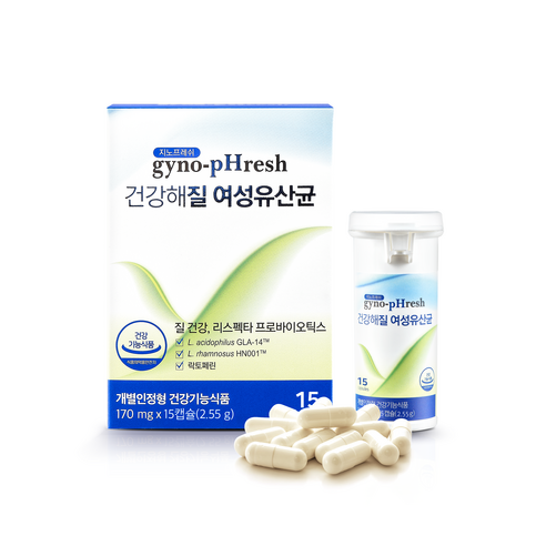[공식판매처] 지노프레쉬 듀폰 다니스코 여성 질유산균 15캡슐, 15정, 1개