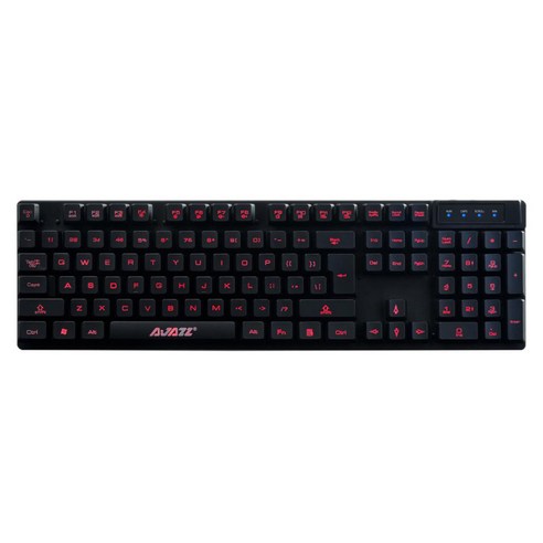 A-Jazz Professional 유선 기계식 게임용 키보드 3색 LED 백라이트, 429x127x28mm, 플라스틱 금속, 블랙