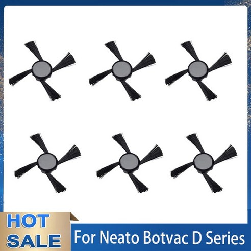 공기청정기 필터 호환 로봇 청소기 부품용 예비 메인 사이드 브러시 헤파 필터 Neato Botvac D 시리즈 D1, 07 6PCS