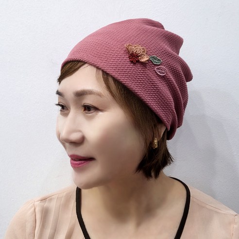 블루밍 두건 비니 반다나 중년여성 데일리 모자