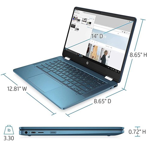 HP 14 노트북 14인치 X360 크롬북 컨버터블 2-in-1 터치 스크린 HD 인텔 셀러론 N4020 프로세서 4GB DDR4 64GB eMMC 802.11ac 블루투, 단일, 단일
