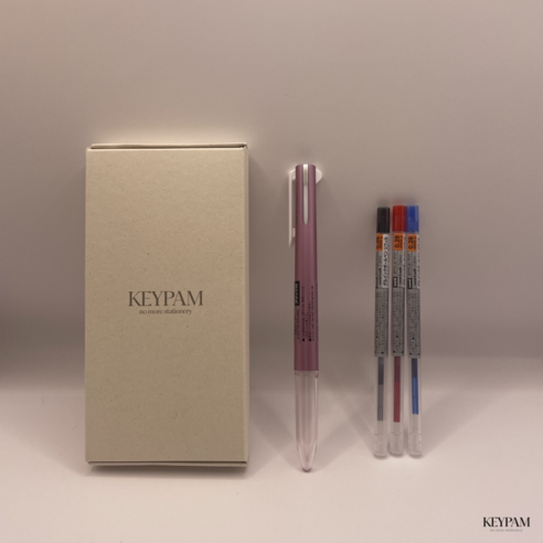 [유니] 스타일핏 3색 홀더 + 리필심 세트, 메탈릭 핑크, 0.28mm