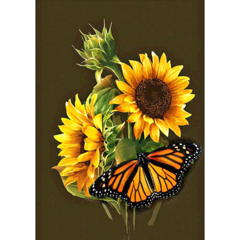 3D 나비와 해바라기 보석십자수 재물복 풍수 DIY 사이즈 6종, 60*110