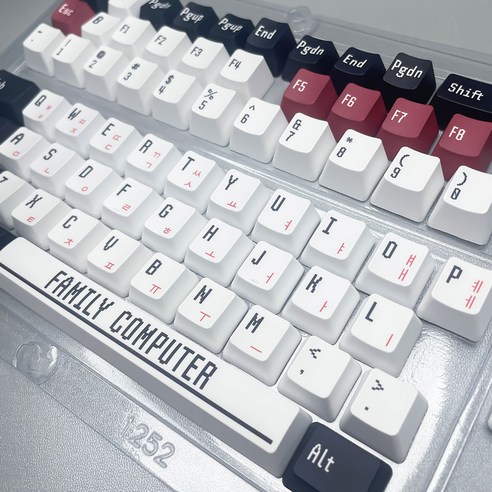 OEM 높이 PBT 한글 키캡 세트 DIY 개구리 산호해 딸기곰 오토봇 바이러스 게임 AULA독거미 기계식 키보드 호환 사용 가능, 흑백기