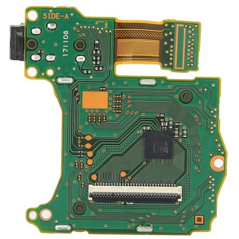 AFBEST 닌텐도 스위치 ns 게임 콘솔 카트리지 카드 슬롯 수리용 트레이 이어폰 구멍 포트가 있는 소켓, 1개, 초록