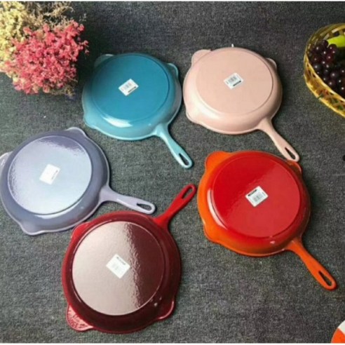 르쿠르제 원형 스킬렛 후라이팬 무쇠주물 26cm, 26cm × 보라 × 1개, 1개