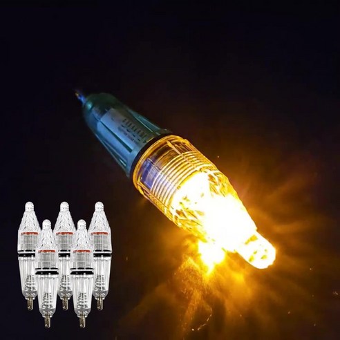 새싹리빙 낚시 볼락 수중 LED 갈치 집어등 6개 세트, 투톤바디 옐로우 6P