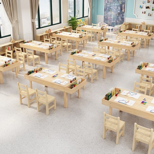 원목 초등학교 유치원 어린이집 책상 테이블, 길이114폭60높이65싱글테이블