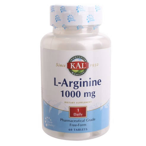 Kal L-아르기닌 1000mg 타블렛, 60개입, 1개, 60정