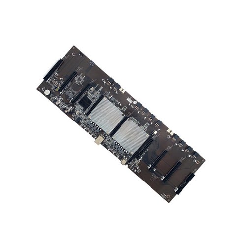BTC-X79 듀얼 CPU 마이닝 마더보드 9 카드 3060 그래픽 카드 간격 60mm, 595 x 194mm, 검은 색, ABS 플라스틱