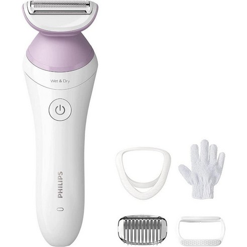 Philips Beauty Lady 전기 면도기 시리즈 6000 무선 액세서리 4개 포함 BRL136/00 화이트, Shaver + 4 Accessories_최신 버전, 1개