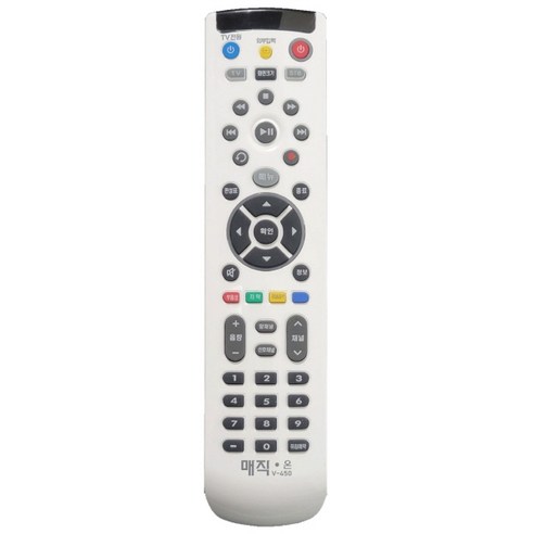 BTV SK 브로드밴드 KT 스카이라이프 SKY 올레TV 쿡 IPTV 셋톱박스 TV 리모컨 매직온 통합 만능리모컨 V-450
