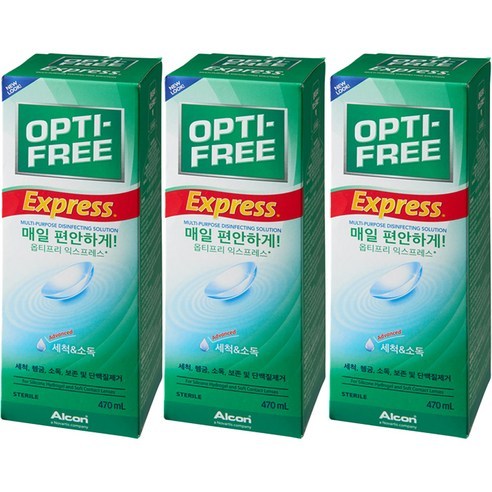 옵티프리 익스프레스 렌즈세정액, 470ml, 3개