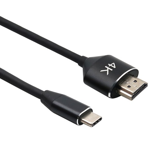 USB C to HDMI 케이블 4K 30Hz 유형 C HDMI Thunderbolt 3 어댑터 용 Samsung Huawei Android 휴대 전화, 검정, 하나