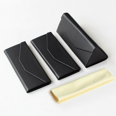 휴대용 선글라스 케이스 접이식 삼각 안경집 안경닦이 x 3세트 휴대용안경케이스