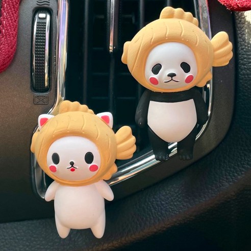 붕붕빵 석고방향제 새차선물 붕어빵 고양이 팬더 귀여운 디퓨저선물, 붕붕빵 (붕어팬), 화이트자스민 민트