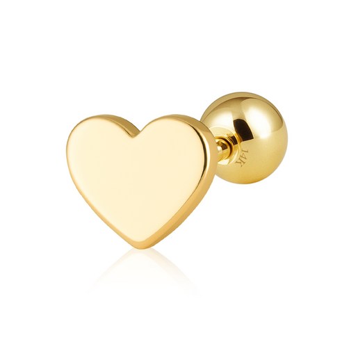 쥬넬 14K 심플 러블리 하트 피어싱(2 size)