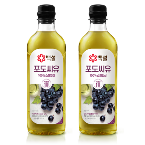 백설 포도씨유, 900ml, 2개