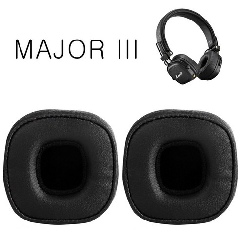 국내배송 마샬 메이저3 marshall major 3 메이져 이어패드 이어 쿠션 커버 패드 가죽 헤드폰 헤드셋 교체 스펀지 교체용 호환 캡, 마샬 메이저 헤드폰 호환 이어패드 1쌍(:2개)