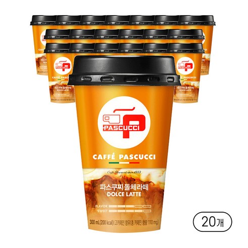 파스쿠찌 돌체라떼 컵커피, 300ml, 20개