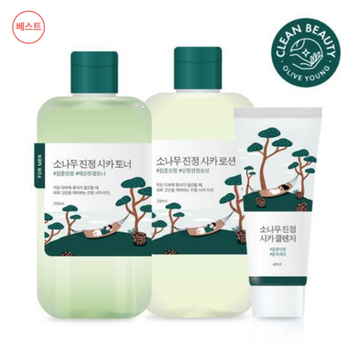 라운드랩 포 맨 소나무 진정 토너/로션 2종세트(+클렌저 40ml 증정)